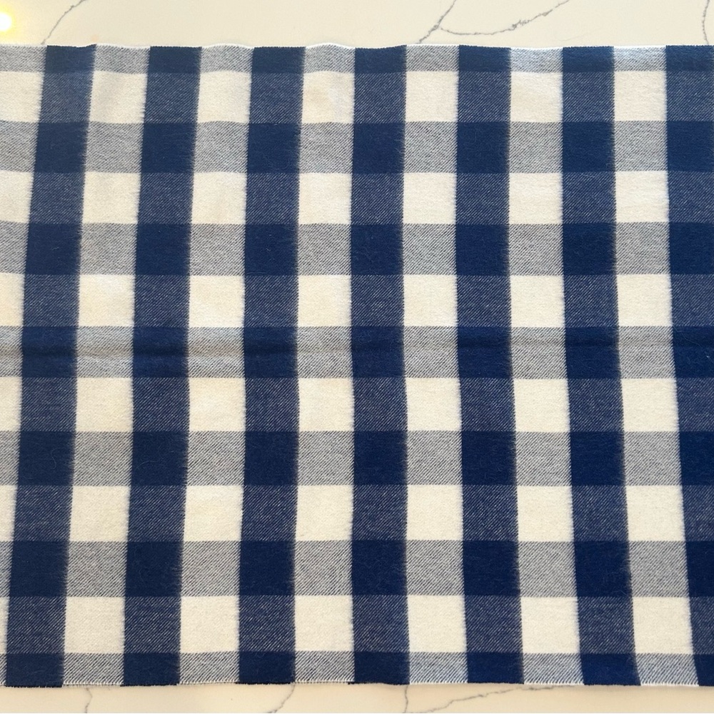 Blue and White Check Scarf Wrap